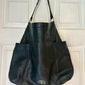 Coach Black Leather Shoulder Bag with Slouchy Design